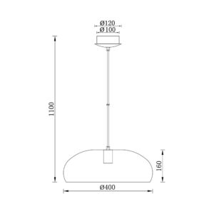 Κρεμαστό μονόφωτο 1 x Ε27 λευκό Ø40 – BV05-00032