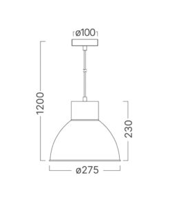 Κρεμαστό μονόφωτο 1 x Ε27 γκρί Ø27,5 – BV05-00041