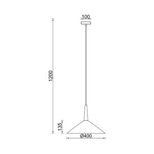 Κρεμαστό μονόφωτο 1 x Ε27 μαύρο Ø40 – BV05-00051
