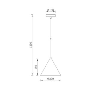 Κρεμαστό μονόφωτο 1 x Ε27 μαύρο/χρυσό Ø22 – BV05-00065