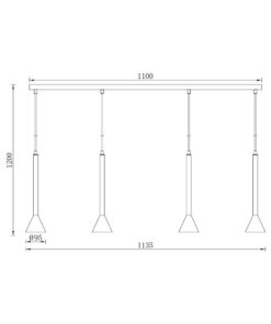 Κρεμαστό φωτιστικό 4 x GU10 μαύρο – BV05-00071