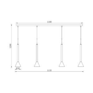 Κρεμαστό φωτιστικό 4 x GU10 μαύρο – BV05-00071