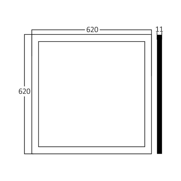 Χωνευτό πάνελ 62 x 62cm 3CCT – BP27-36280
