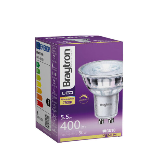 Λάμπα led GU10 Γυάλινη Dimmable 5.5W 38° 2700k – BA27-60650