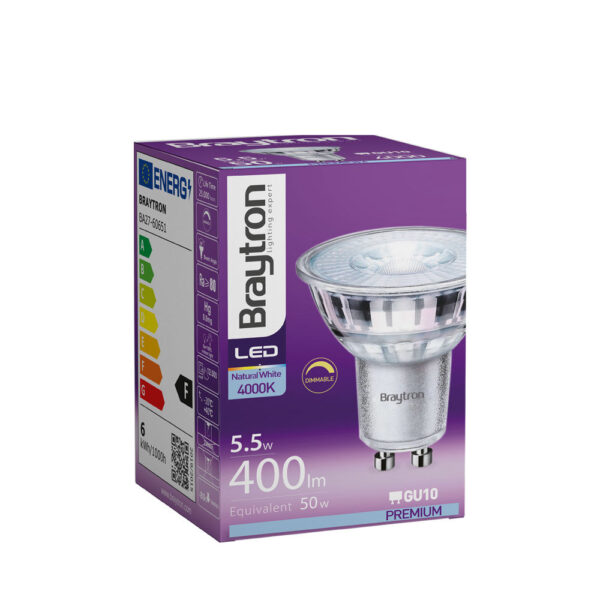 Λάμπα led GU10 Γυάλινη Dimmable 5.5W 38° 4000k – BA27-60651