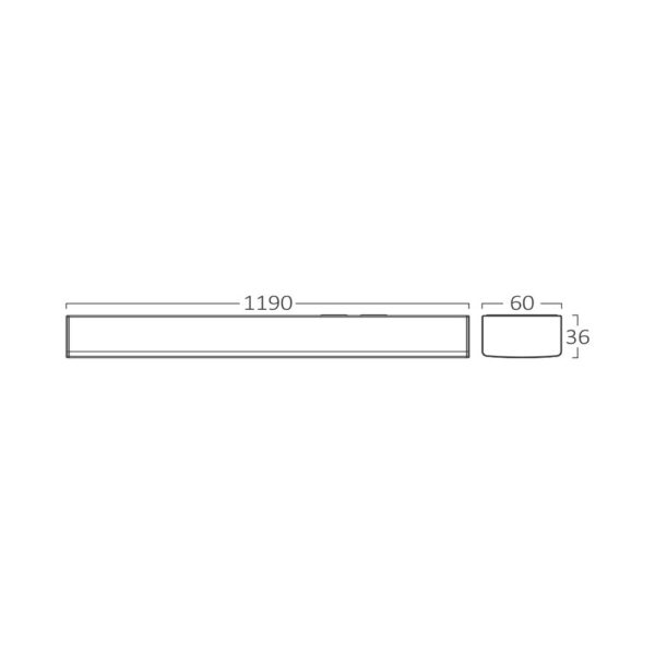 Φωτιστικό led στεγανό 36w 120cm 3cct IP40 – BN20-11281
