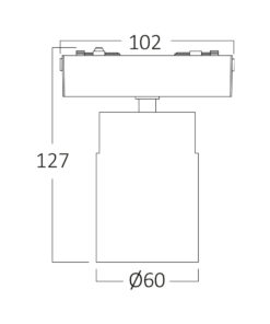 Σποτ Led Μαγνητικής Ράγας 7w 3000k μαύρο – BD60-14001