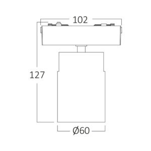 Σποτ Led Μαγνητικής Ράγας 7w 3000k μαύρο – BD60-14001