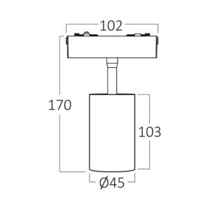 Σποτ Led Μαγνητικής Ράγας slim 18W 3000K Μαύρο – BD61-10301