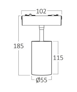 Σποτ Led Μαγνητικής Ράγας slim 18W 4000K Μαύρο – BD61-10311