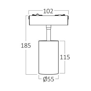 Σποτ Led Μαγνητικής Ράγας slim 18W 4000K Μαύρο – BD61-10311