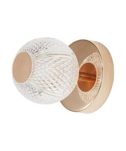 Απλίκα 1xG9 Χρυσή με Διάφανο Γυαλί Κρακελέ – BV01-00013