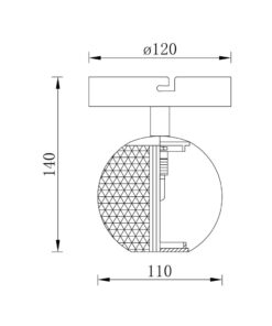Απλίκα 1xG9 Χρυσή με Διάφανο Γυαλί Κρακελέ – BV01-00013