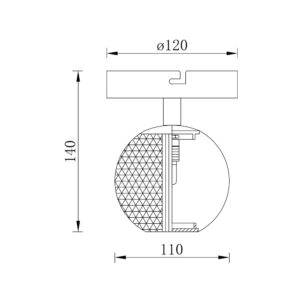 Απλίκα 1xG9 Χρυσή με Διάφανο Γυαλί Κρακελέ – BV01-00013