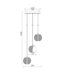 Κρεμαστό φωτιστικό 3 x G9 χρυσό – BV01-00011