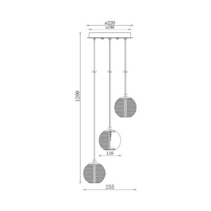 Κρεμαστό φωτιστικό 3 x G9 χρυσό – BV01-00011