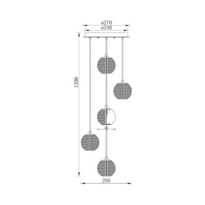 Κρεμαστό φωτιστικό 5 x G9 χρυσό – BV01-00012