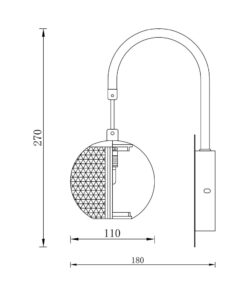 Απλίκα 1 x G9 χρυσή – BV01-00014