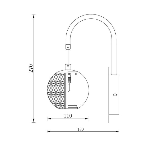 Απλίκα 1 x G9 χρυσή – BV01-00014