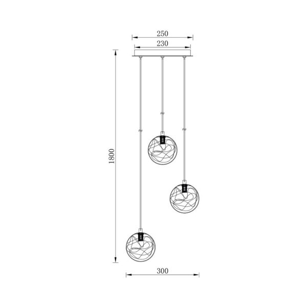 Κρεμαστό φωτιστικό 3 x G9 χρυσό – BV01-00022