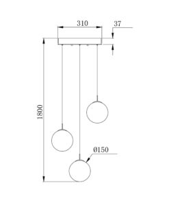 Κρεμαστό τρίφωτο με κρύσταλλο 3 x G9 – BV01-00031