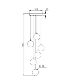 Κρεμαστό πεντάφωτο με κρύσταλλο 6xG9 – BV01-00036