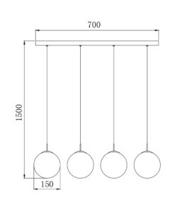 Κρεμαστή ράγα με κρύσταλλο 4 x G9 – BV01-00037