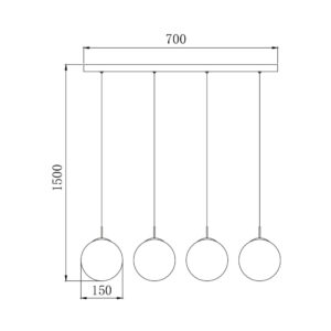 Κρεμαστή ράγα με κρύσταλλο 4 x G9 – BV01-00037