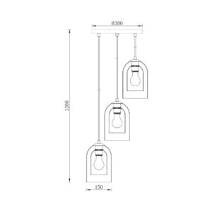 Κρεμαστό φωτιστικό 3 x E27 – BV01-00045