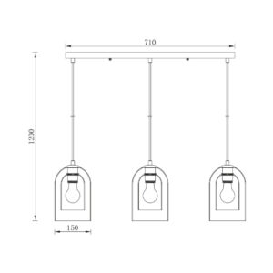 Κρεμαστή ράγα 3 x Ε27 – BV01-00046
