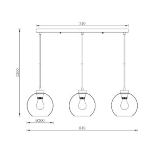 Κρεμαστή ράγα 3 x Ε27 – BV01-00052