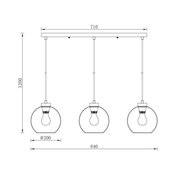 Κρεμαστή ράγα 3 x Ε27 – BV01-00052
