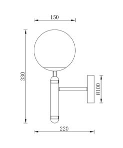 Απλίκα 1 x G9 χρυσή – BV01-00062