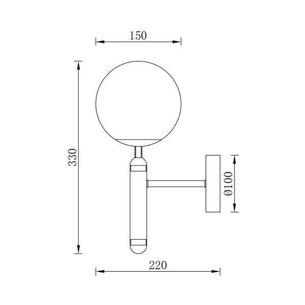 Απλίκα 1 x G9 χρυσή – BV01-00062