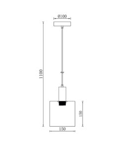 Κρεμαστό μονόφωτο 1 x Ε27 μαύρο Ø15 – BV01-00070