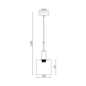 Κρεμαστό μονόφωτο 1 x Ε27 μαύρο Ø15 – BV01-00070