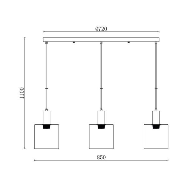 Κρεμαστή ράγα 3 x Ε27 – BV01-00072
