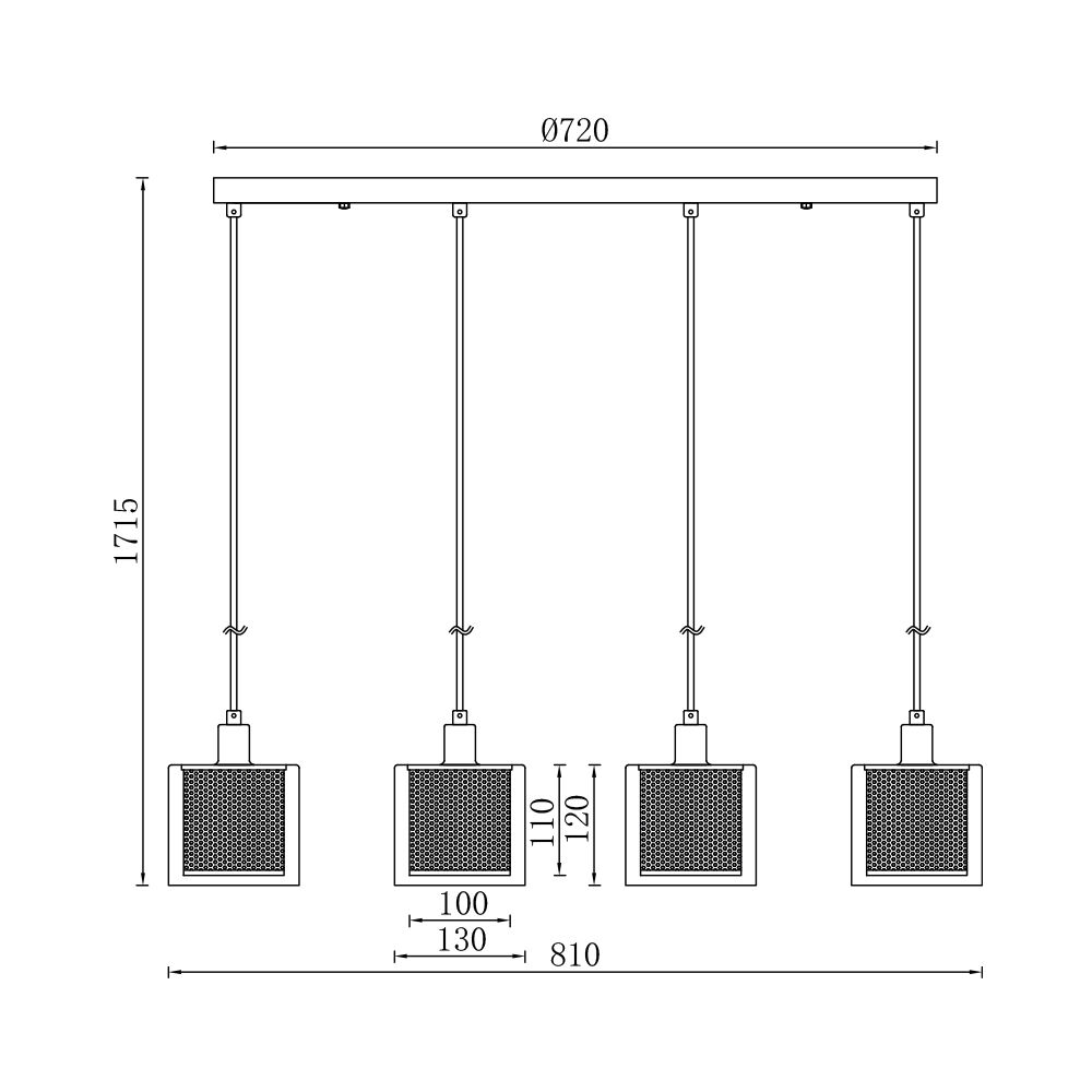 Κρεμαστή ράγα 4 x Ε14 – BV01-00082