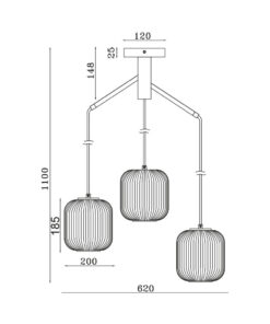 Κρεμαστό τρίφωτο 3 x Ε27 – BV01-00091