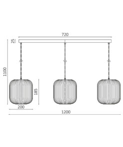 Κρεμαστή ράγα 3 x Ε27 – BV01-00092