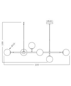 Κρεμαστή ράγα 6 x G9 μαύρη – BV01-00121
