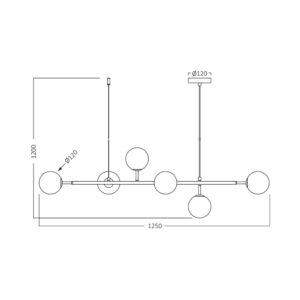 Κρεμαστή ράγα 6 x G9 μαύρη – BV01-00121