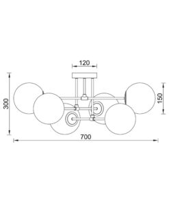Φωτιστικό οροφής 6 x G9 μαύρο – BV01-00113