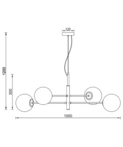 Κρεμαστό φωτιστικό 4 x G9 χρυσό/μαύρο – BV01-00110