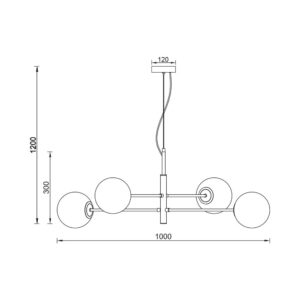 Κρεμαστό φωτιστικό 4 x G9 χρυσό/μαύρο – BV01-00110