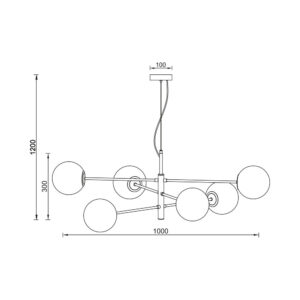 Κρεμαστό φωτιστικό 6 x G9 χρυσό/μαύρο – BV01-00111