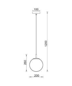 Κρεμαστό μονόφωτο 1 x Ε27 μαύρο Ø18 – BV01-00114