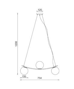 Κρεμαστή ράγα 3 x G9 μαύρη – BV01-00116