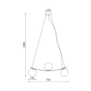 Κρεμαστή ράγα 3 x G9 μαύρη – BV01-00116