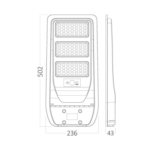 ΦΩΤΙΣΤΙΚΟ LED ΔΡΟΜΟΥ ΗΛΙΑΚΟ 50W 6500K IP65 ΜΑΥΡΟ – BT43-05031